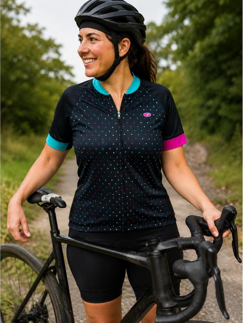 🚴‍♀️ Sugoi Cycling Jersey Polka Dot Athleisure Top